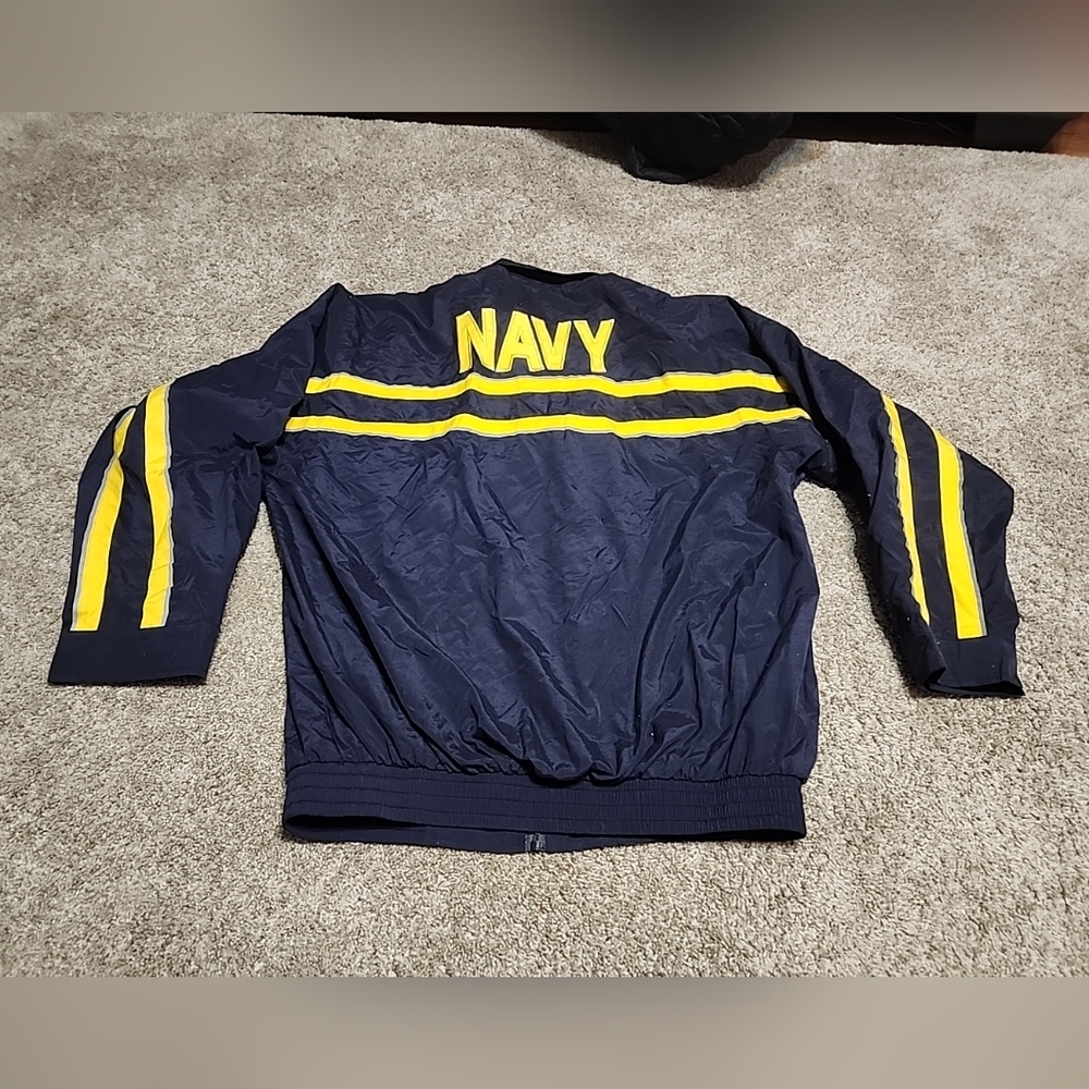 US Navy Jacket Mens Small Blue Yellow Accelerate Your Life Outdoor Casual